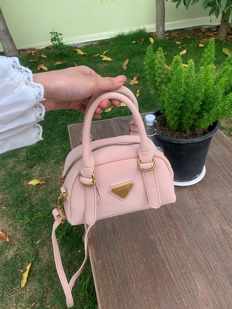 Pink Solid Two Handles Tote Bag