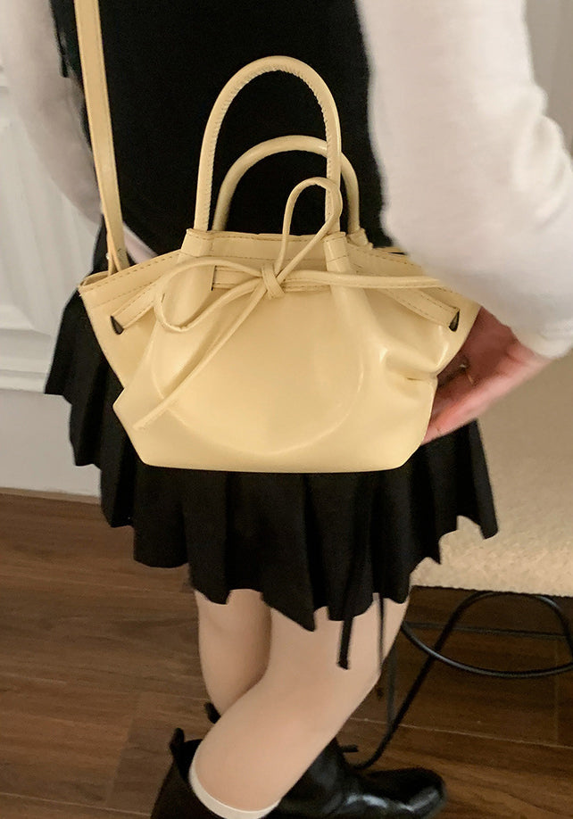 Yellow Solid Two Handles Sling Bag