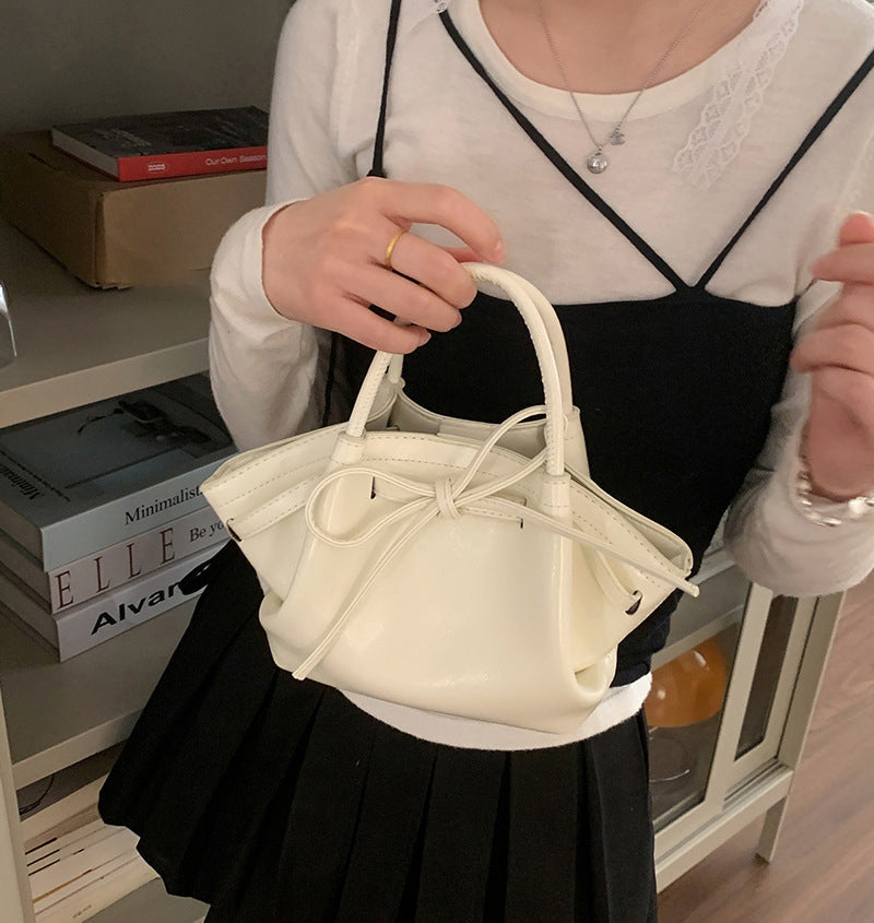 Off White Solid Two Handles Sling Bag