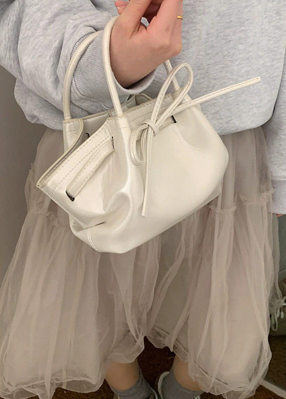 Off White Solid Two Handles Sling Bag