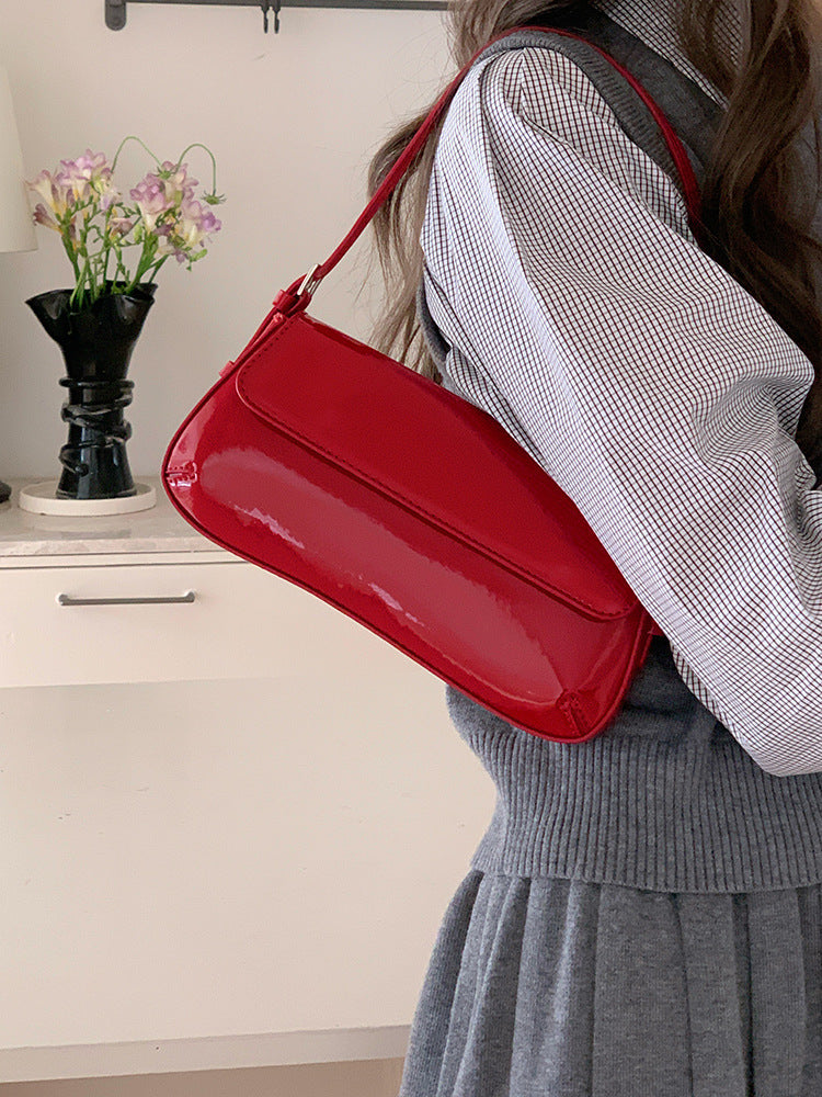 Red Solid One Handle Sling Bag