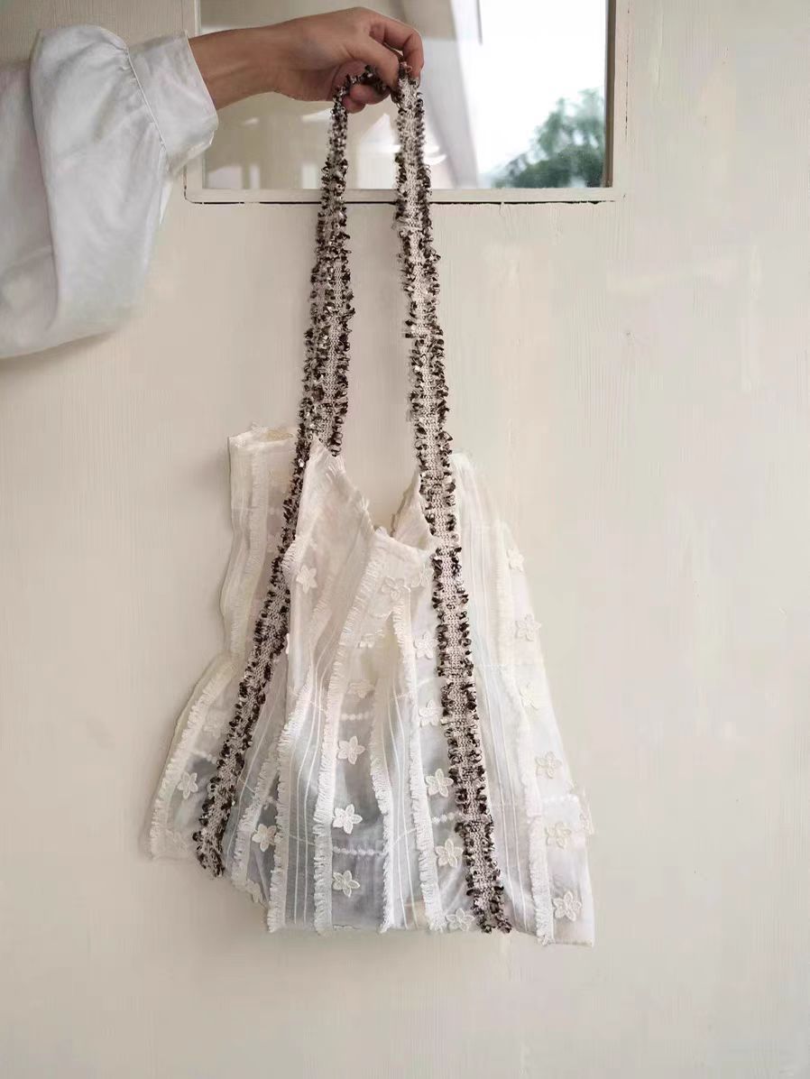 White Solid Two Handles Shoulder Bag