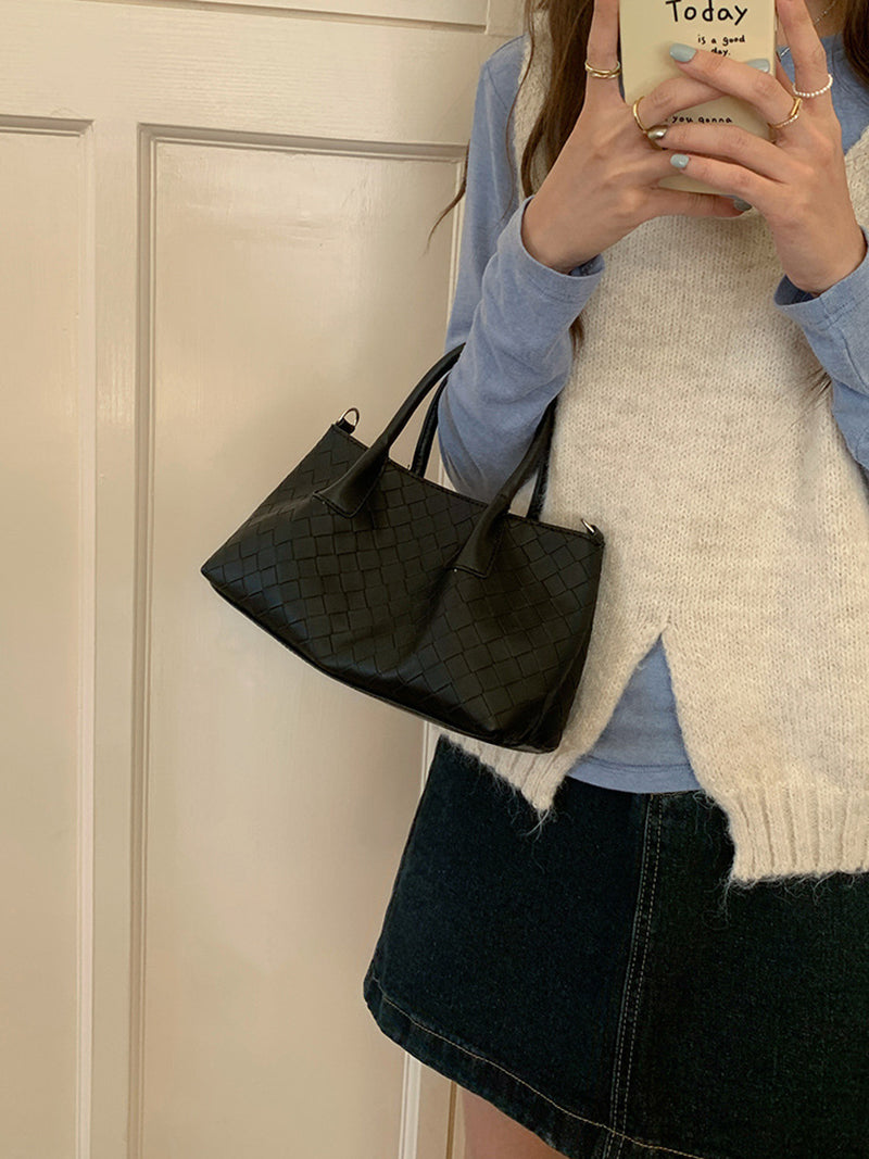 Textured PU Bucket Handheld Bag