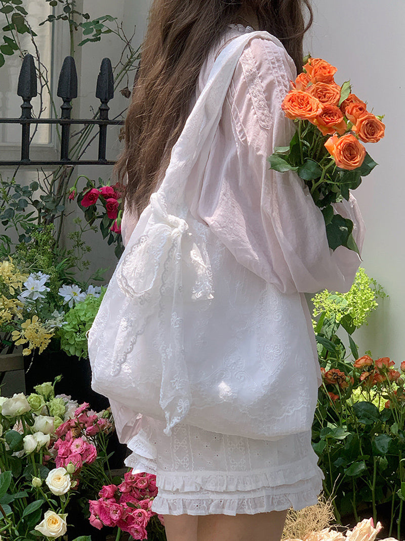 Floral Self Design Bucket Shoulder Bag
