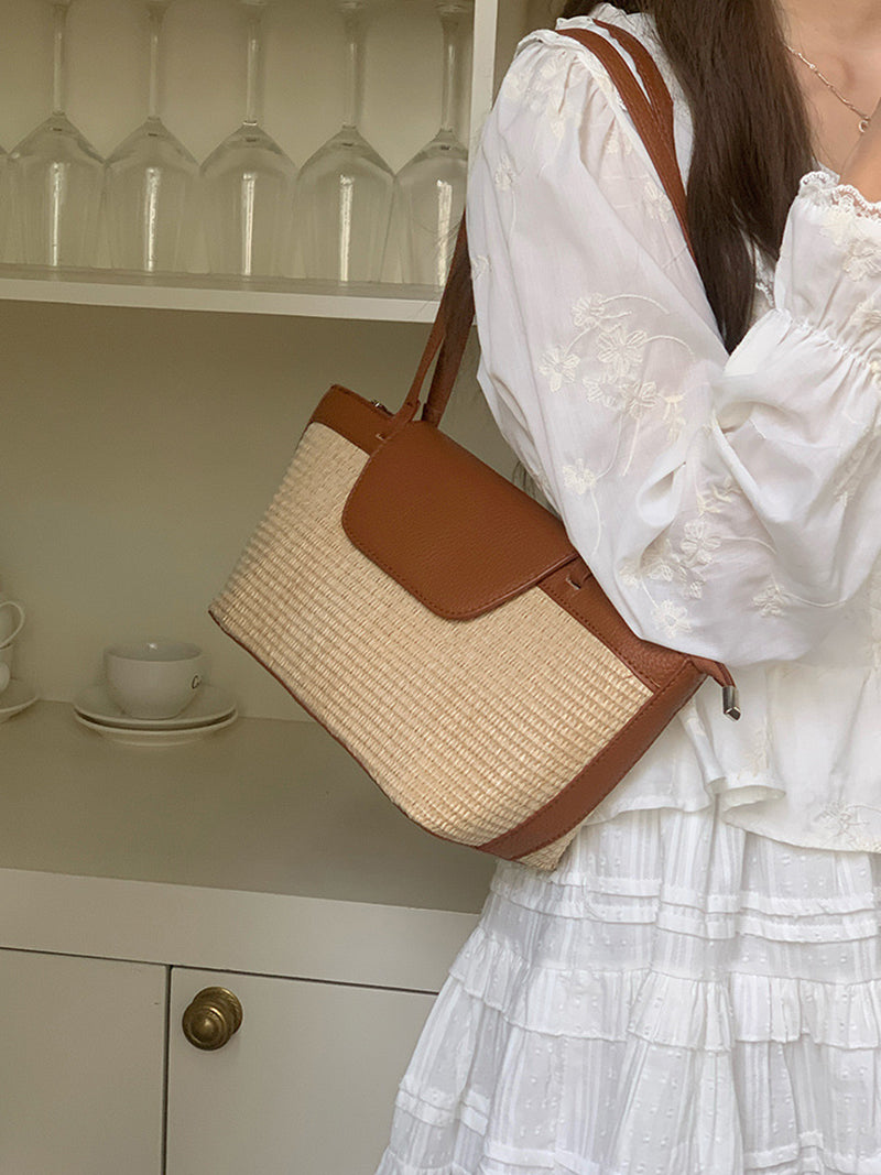 Colourblocked Bucket Shoulder Bag