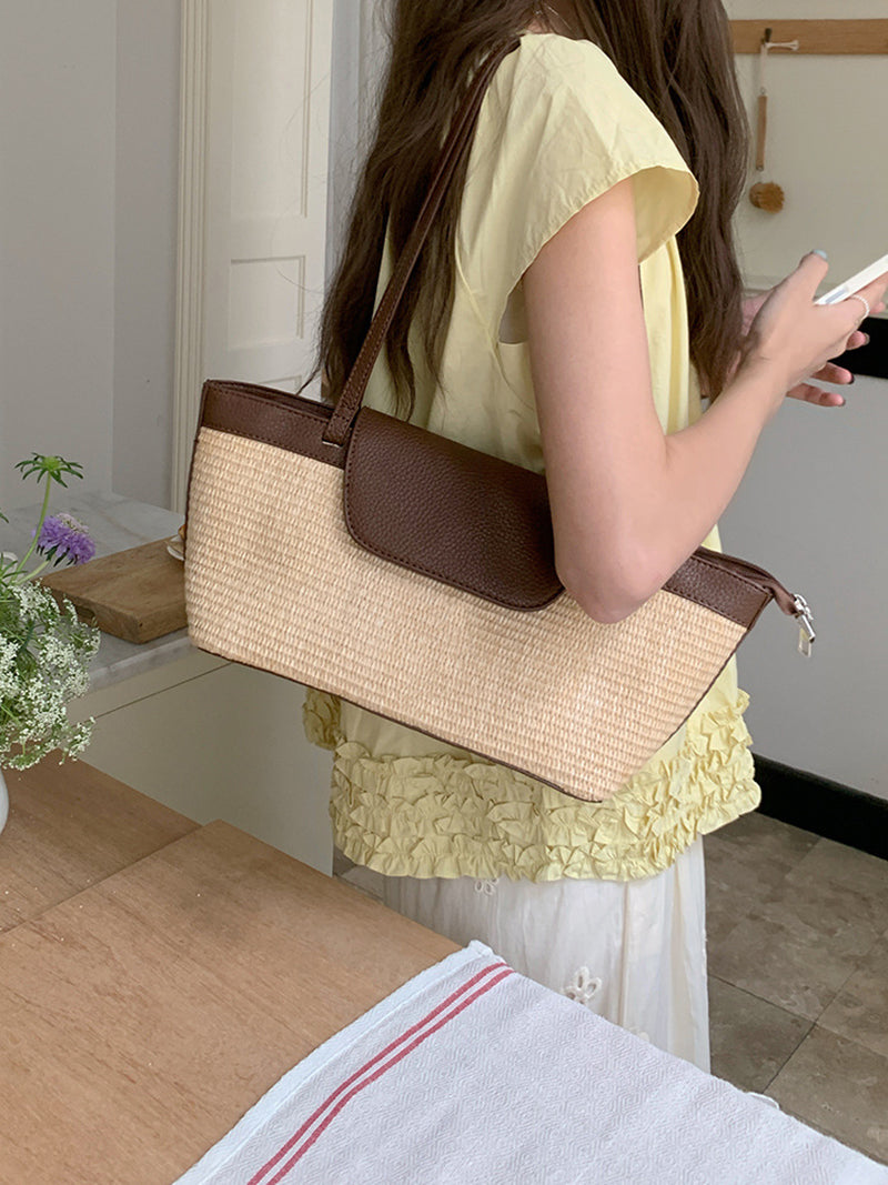 Colourblocked Bucket Shoulder Bag