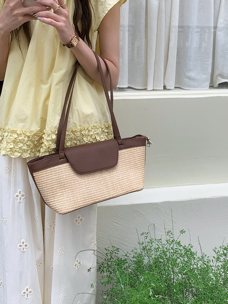 Colourblocked Bucket Shoulder Bag