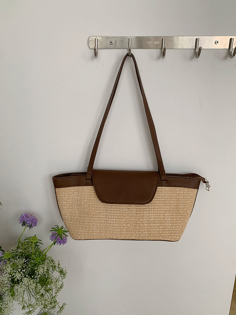 Colourblocked Bucket Shoulder Bag