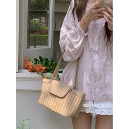 Textured Bucket Shoulder Bag