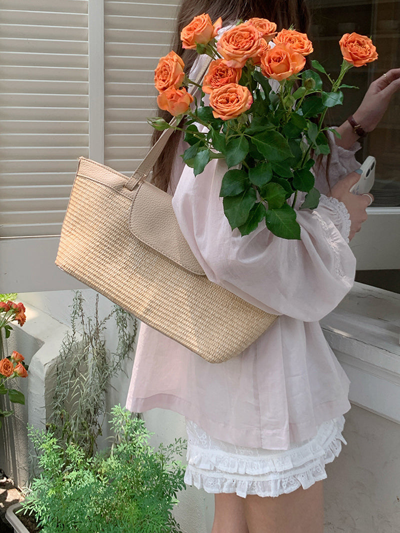Textured Bucket Shoulder Bag