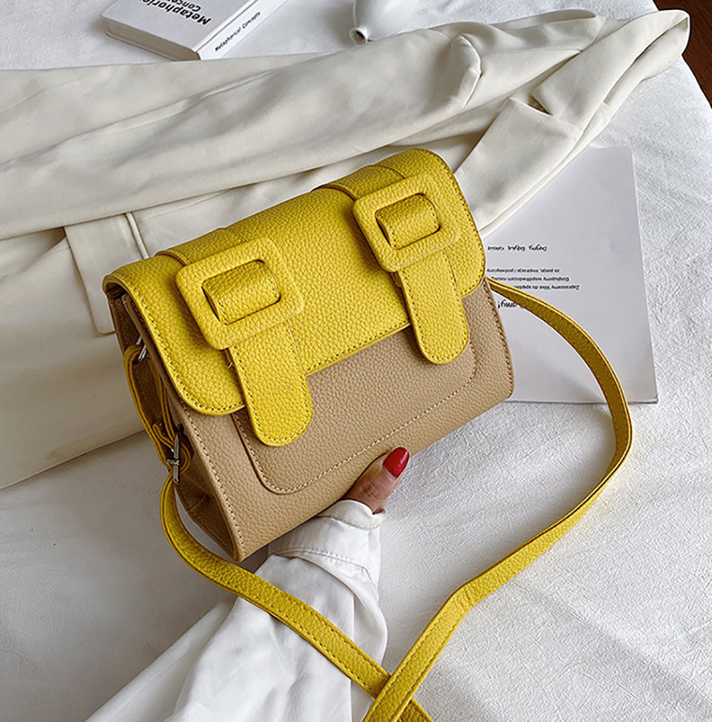 Colourblocked PU Bucket Sling Bag