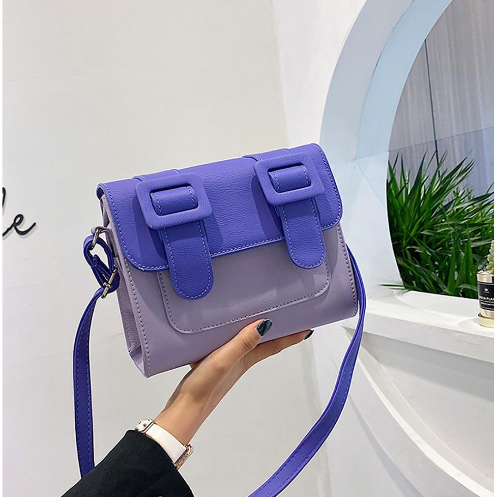 Colourblocked PU Bucket Sling Bag