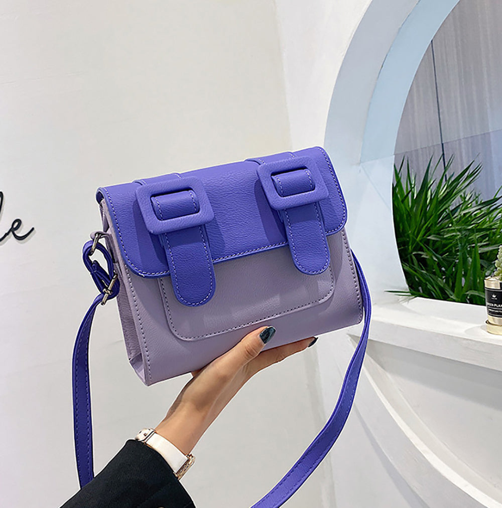 Colourblocked PU Bucket Sling Bag