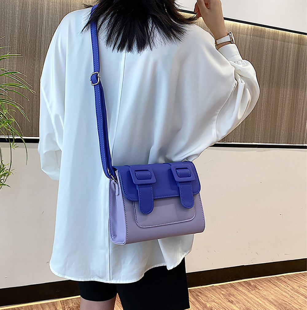 Colourblocked PU Bucket Sling Bag