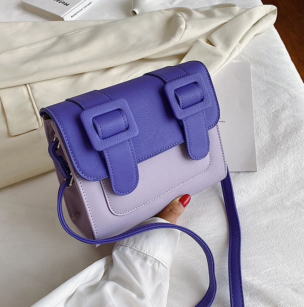 Colourblocked PU Bucket Sling Bag