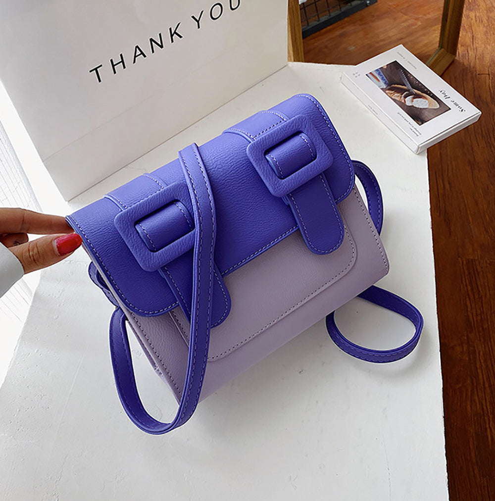 Colourblocked PU Bucket Sling Bag