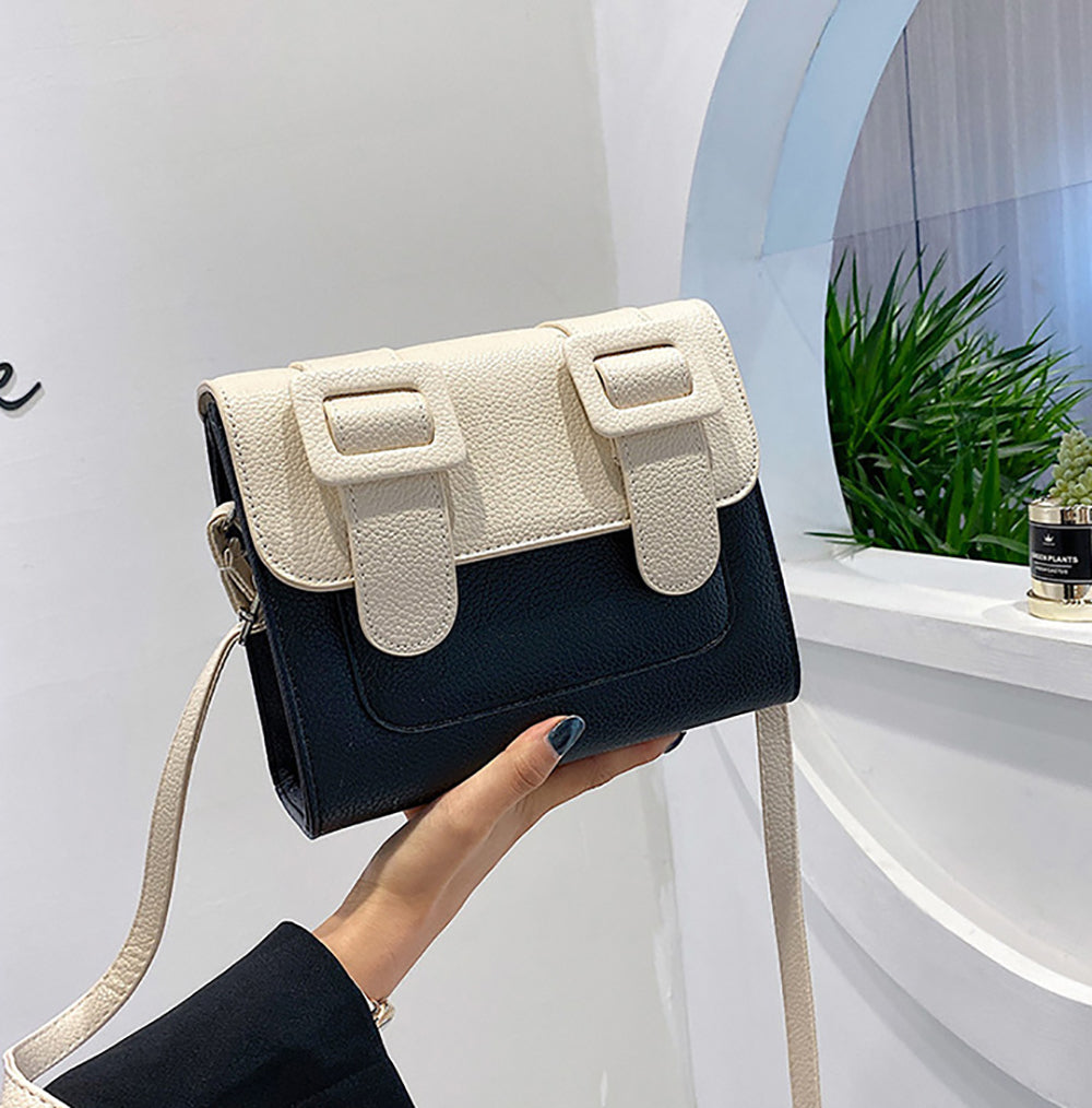 Colourblocked PU Bucket Sling Bag