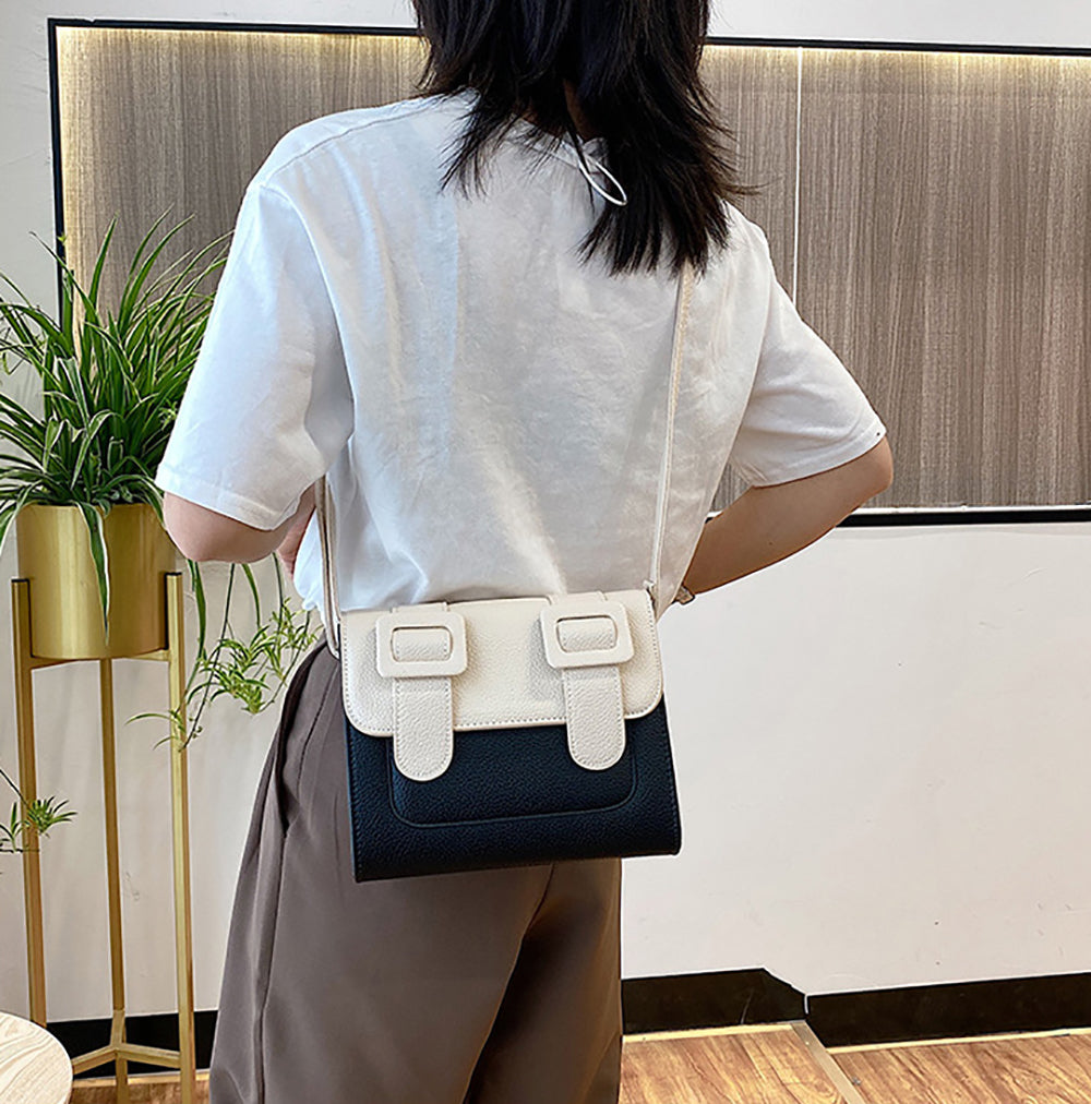 Colourblocked PU Bucket Sling Bag