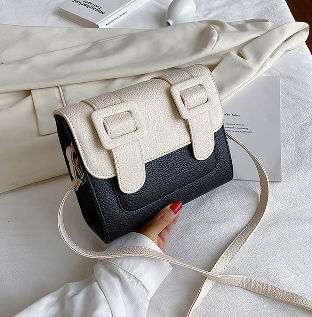 Colourblocked PU Bucket Sling Bag