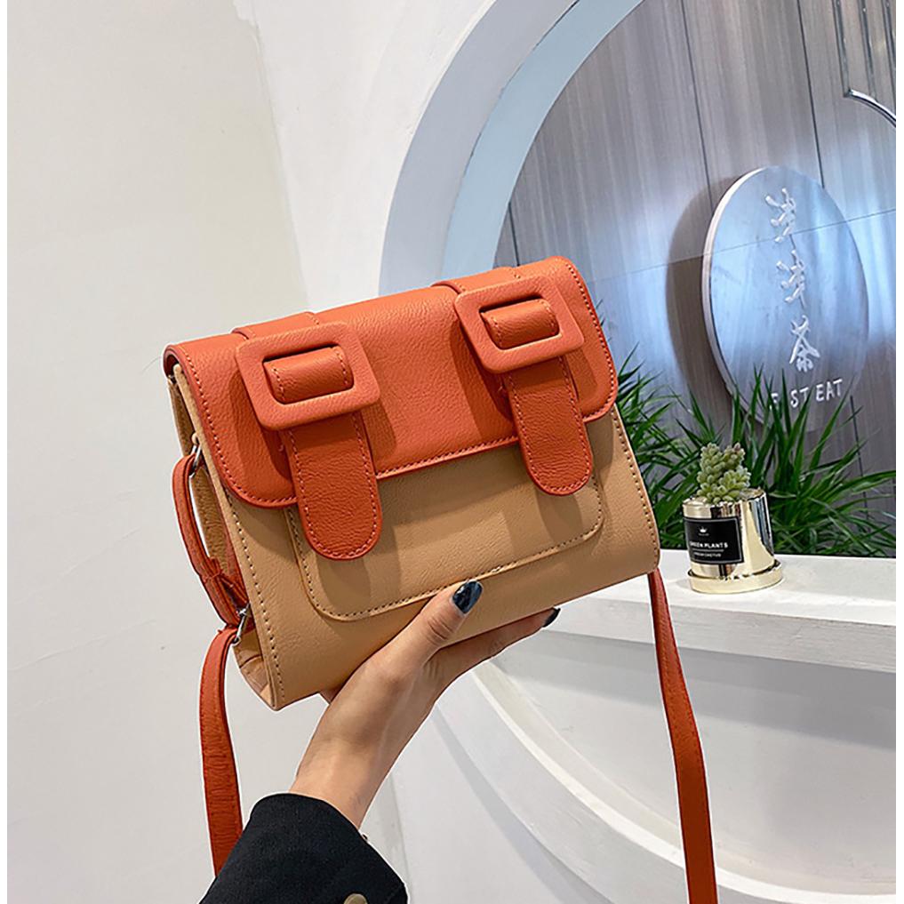 Colourblocked PU Bucket Sling Bag