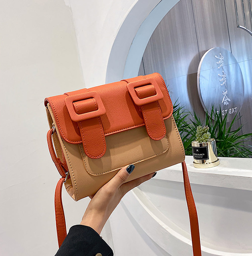 Colourblocked PU Bucket Sling Bag