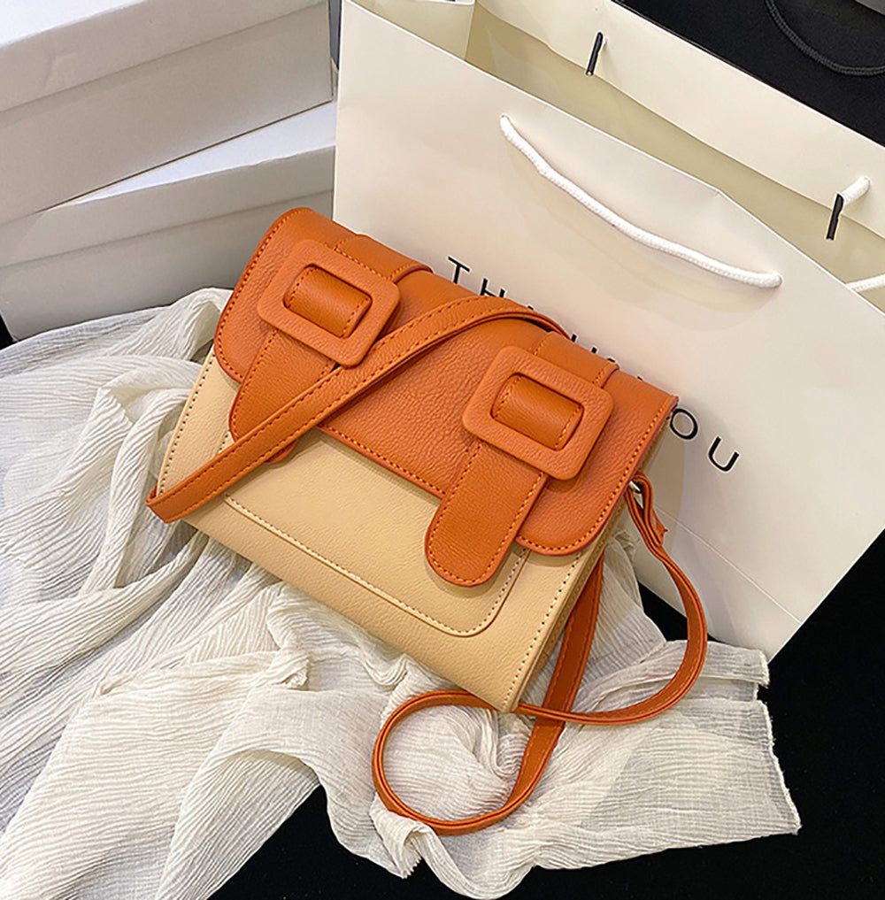 Colourblocked PU Bucket Sling Bag