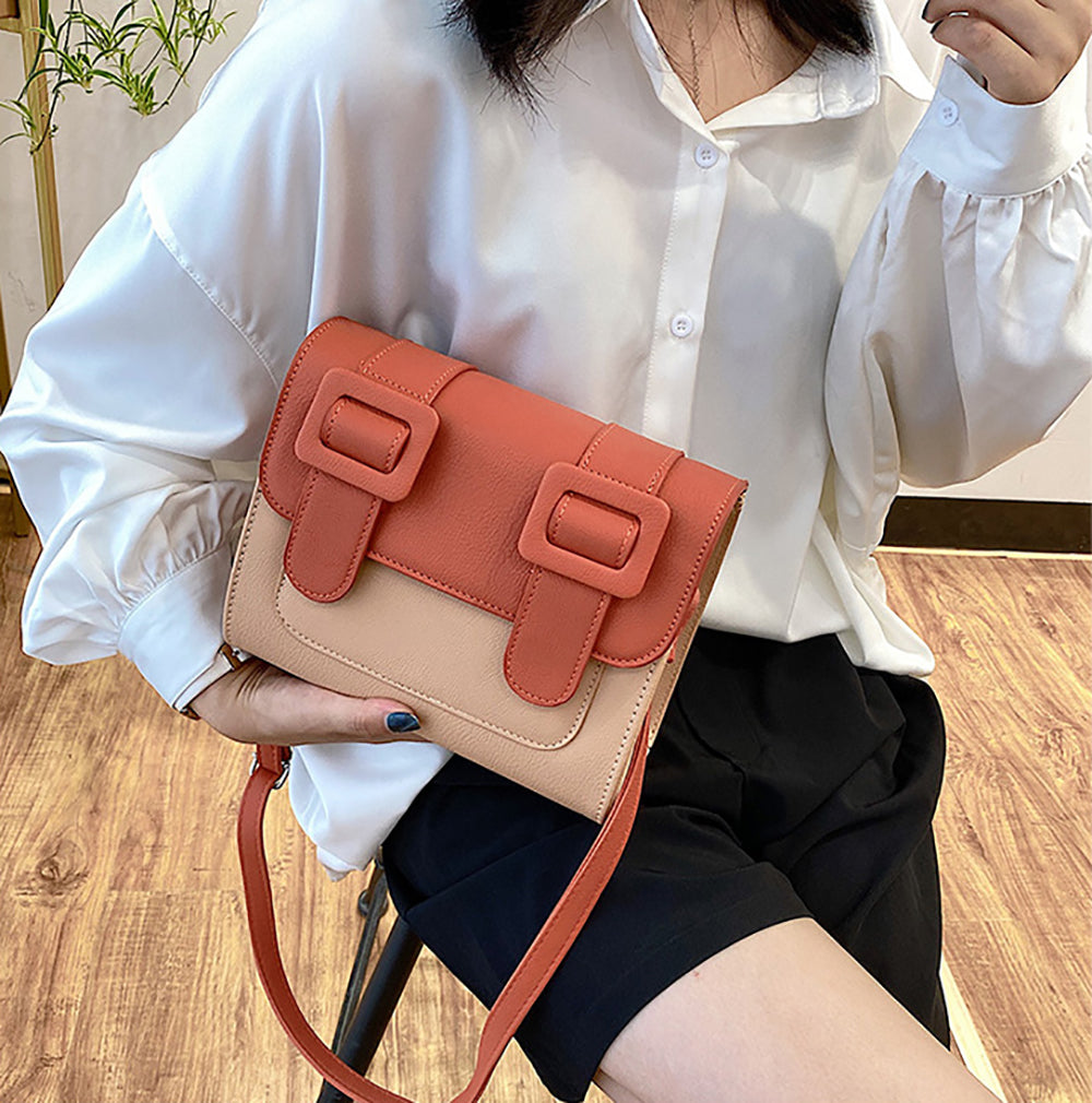 Colourblocked PU Bucket Sling Bag