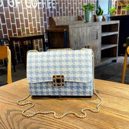 Checked PU Swagger Sling Bag with