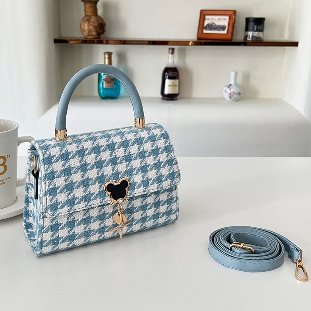 Checked PU Sling Bag