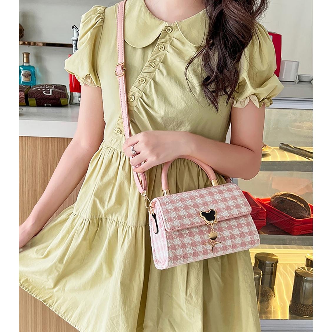 Checked PU Sling Bag