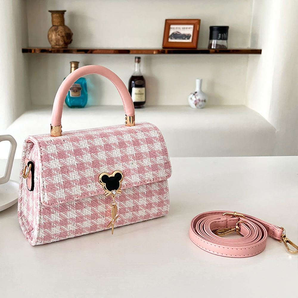 Checked PU Sling Bag