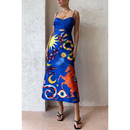 Abstract Printed Midi Dress