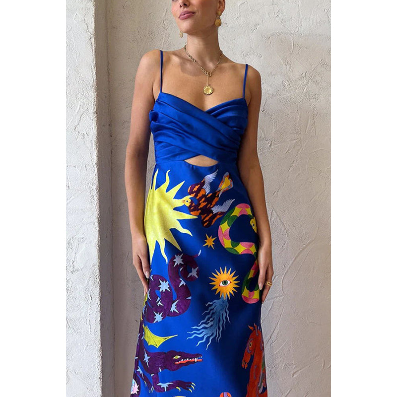Abstract Printed Midi Dress