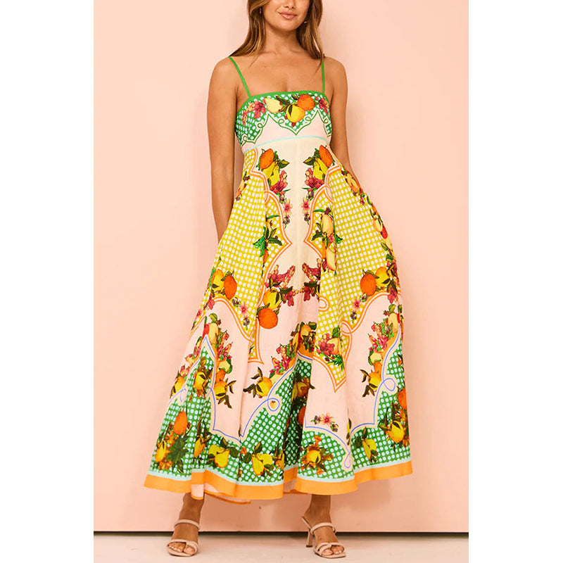 Floral Printed Fit & Flare Maxi Dress