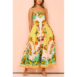Floral Printed Fit & Flare Maxi Dress