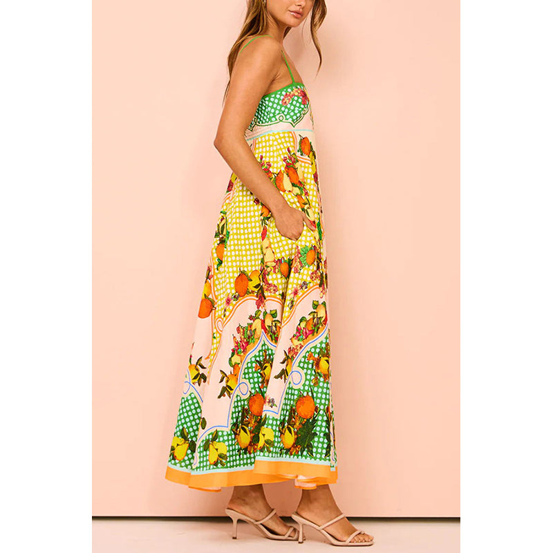 Floral Printed Fit & Flare Maxi Dress