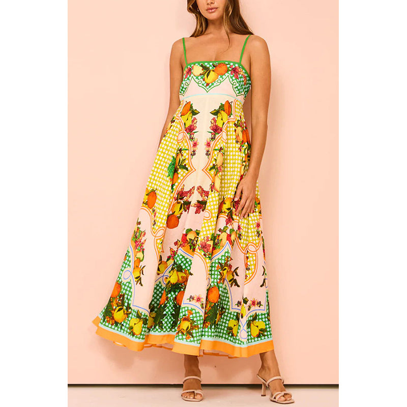 Floral Printed Fit & Flare Maxi Dress