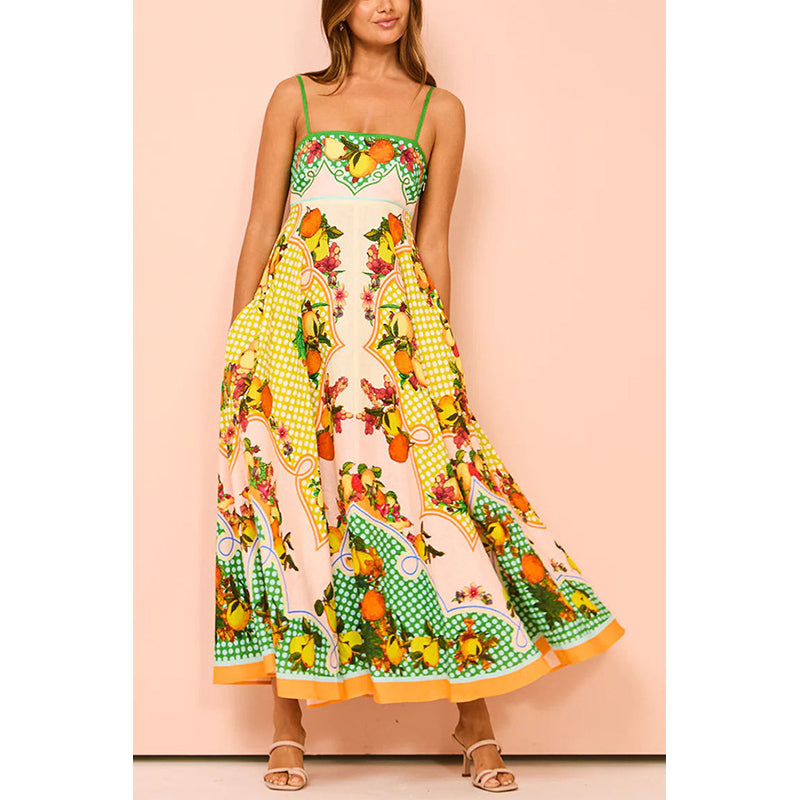 Floral Printed Fit & Flare Maxi Dress