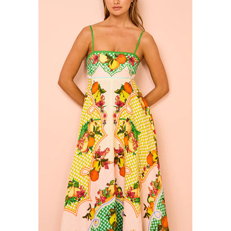 Floral Printed Fit & Flare Maxi Dress