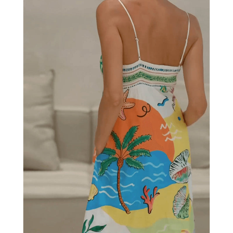 Graphics Print A-Line Maxi Dress