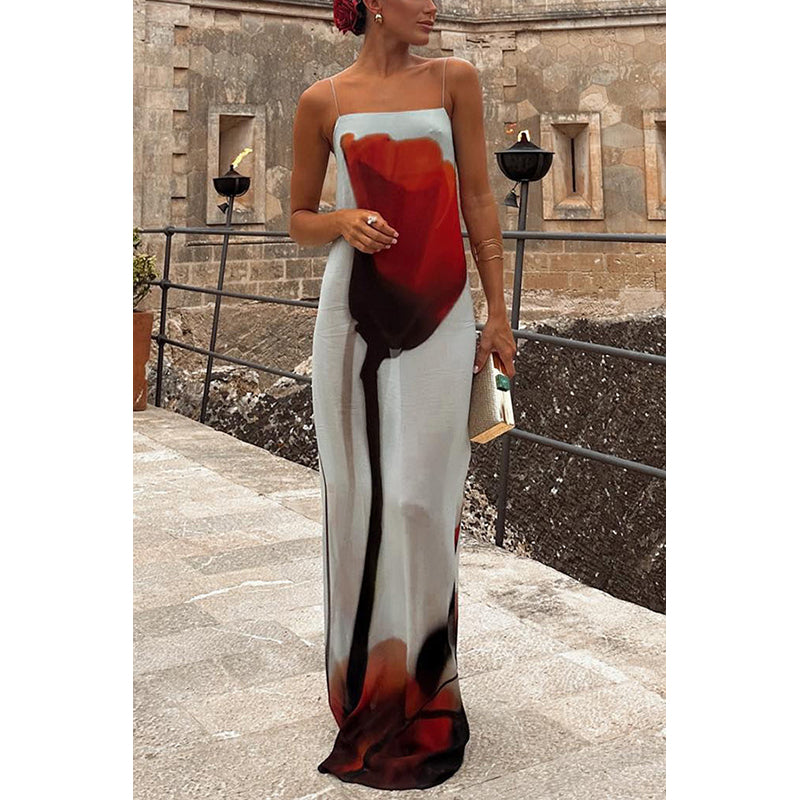 Abstract Printed Maxi Dress