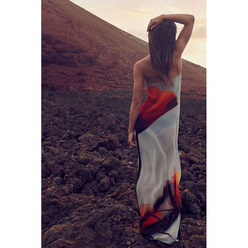 Abstract Printed Maxi Dress