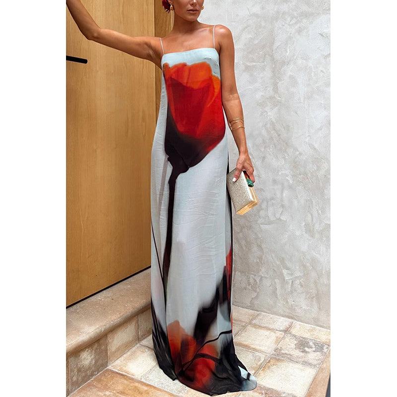Abstract Printed Maxi Dress