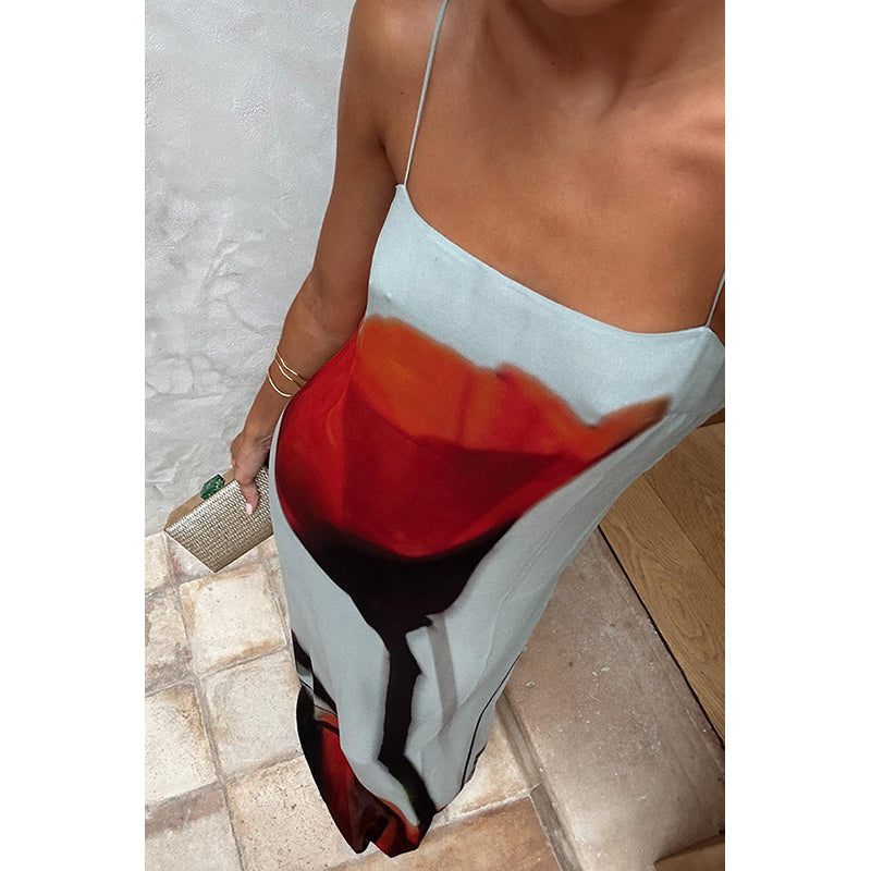 Abstract Printed Maxi Dress