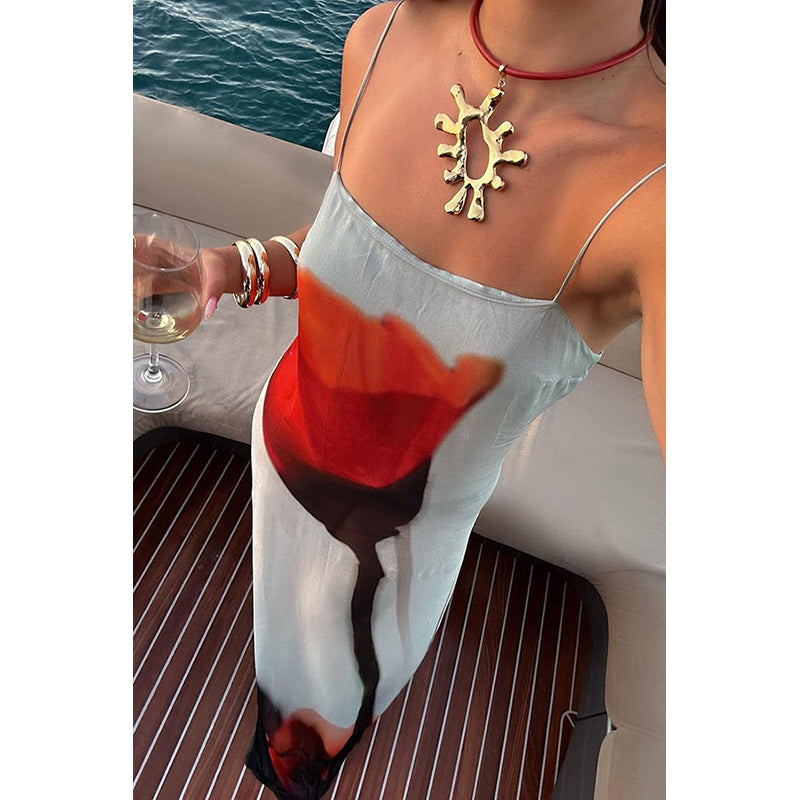 Abstract Printed Maxi Dress
