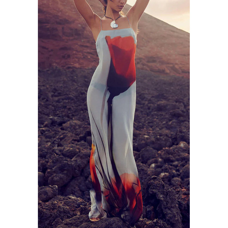Abstract Printed Maxi Dress