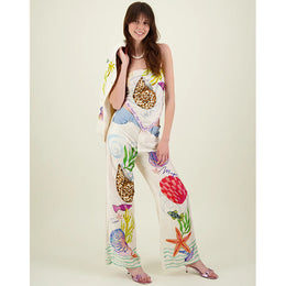 Women Abstract Printed Loose Fit Pleated Trousers