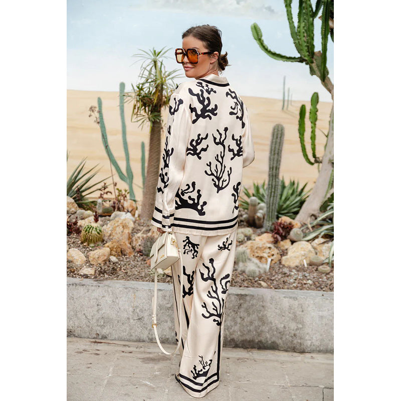 Women Abstract Printed Loose Fit Trousers
