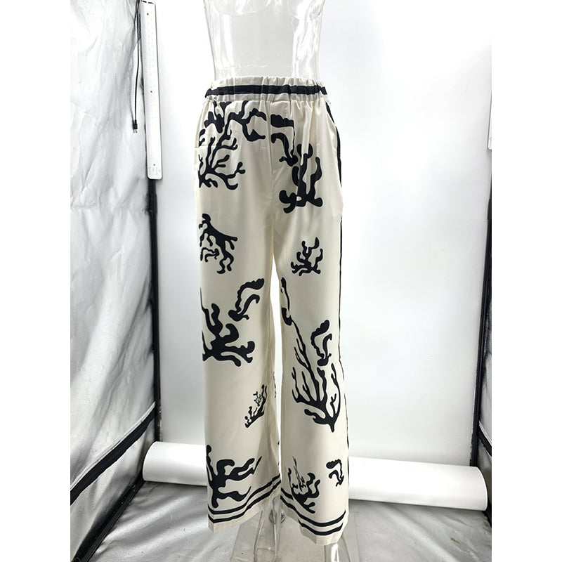 Women Abstract Printed Loose Fit Trousers