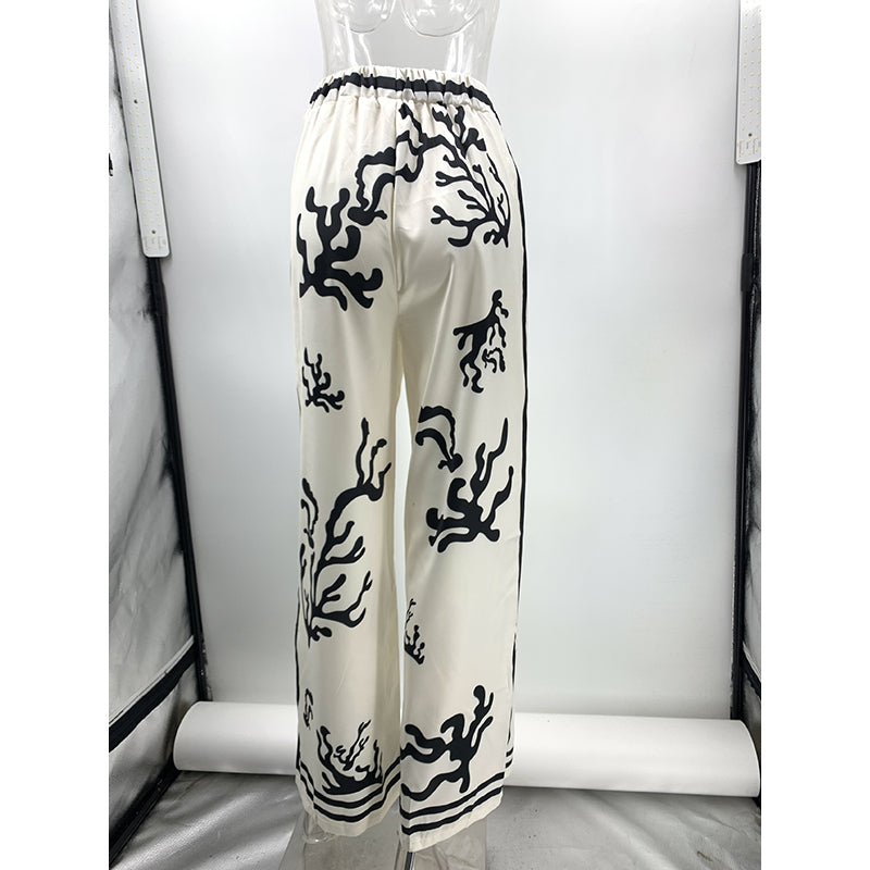 Women Abstract Printed Loose Fit Trousers